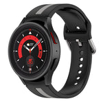 Two-color Stripe Silicone Watch Band, For Samsung Galaxy Watch5 / Watch5 Pro