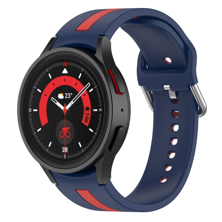 Two-color Stripe Silicone Watch Band, For Samsung Galaxy Watch5 / Watch5 Pro