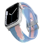 Frosted Translucent Silicone Watch Band For Apple Watch Series, 7 45mm / 6&SE&5&4 44mm / 3&2&1 42mm, 7 41mm / 6&SE&5&4 40mm / 3&2&1 38mm