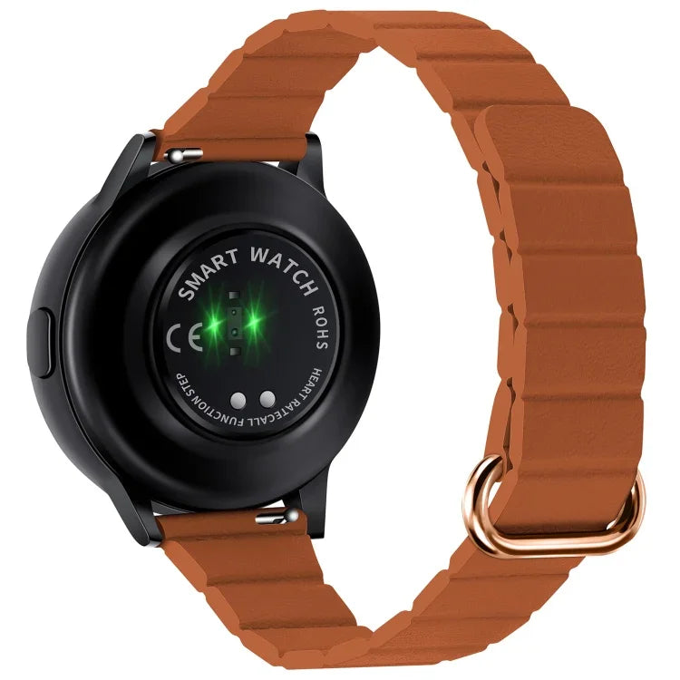 22mm Magnetic Buckle Leather Watch Band, For Samsung Galaxy Watch3 45mm