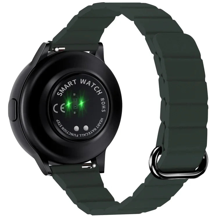22mm Magnetic Buckle Leather Watch Band, For Samsung Galaxy Watch3 45mm
