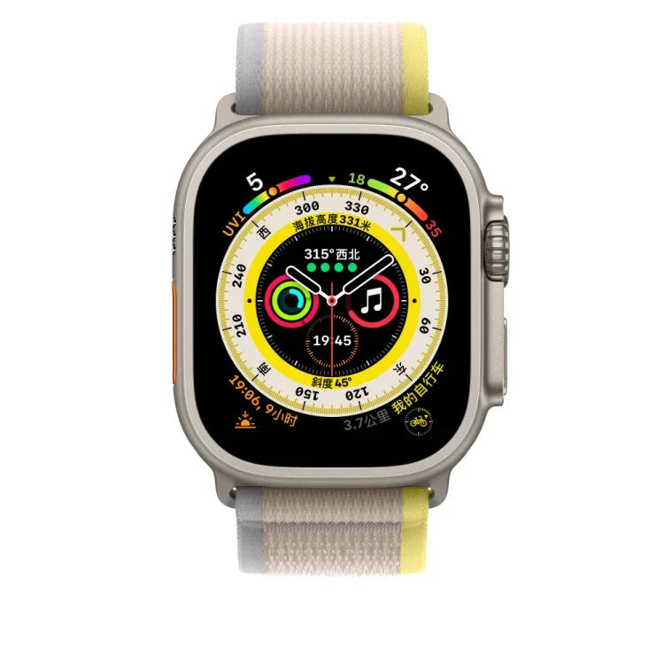 Nylon Watch Band For Apple Watch Ultra 49mm / Series 8&7 45mm / SE 2&6&SE&5&4 44mm, For Apple Watch 46mm / 49mm / 45mm / 44mm