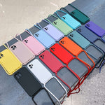 Crossbody Lanyard Liquid Silicone Case, For iPhone 14, For iPhone 14 Plus, For iPhone 14 Pro