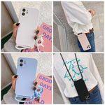 Crossbody Lanyard Liquid Silicone Case, For iPhone 12 Pro Max