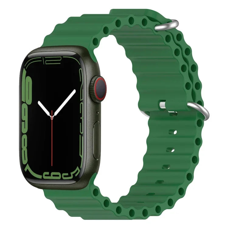 Ocean Silicone Watch Band, For Apple Watch Series 8&7 41mm, For Apple Watch Series 8&7 41mm / SE 2&6&SE&5&4 40mm