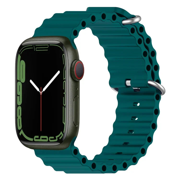 Ocean Silicone Watch Band, For Apple Watch Series 8&7 41mm, For Apple Watch Series 8&7 41mm / SE 2&6&SE&5&4 40mm