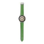 For Samsung Galaxy Watch5 40mm / 44mm Litchi Genuine Leather Watch Band, Black Buckle, Silver Buckle