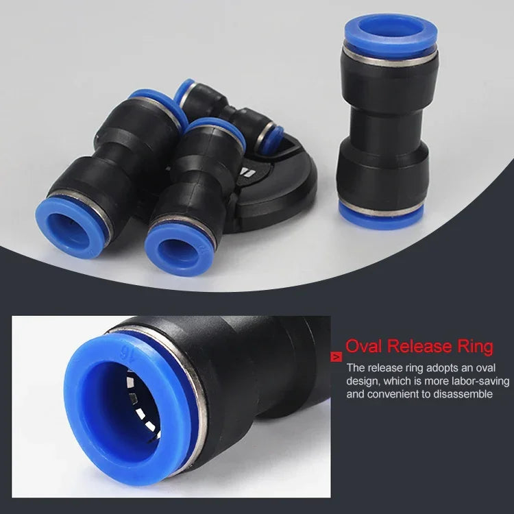 LAIZE 10pcs PU Plastic Straight Pneumatic Quick Fitting Connector, PU-4, PU-6, PU-8, PU-10, PU-12, PU-14, PU-16