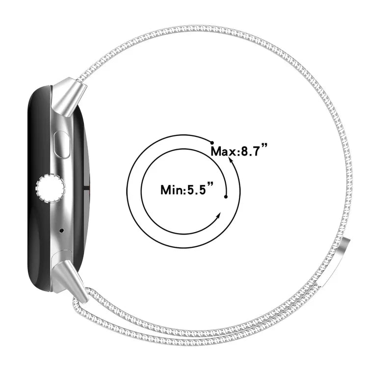 Milanese Stainless Steel Metal Watch Band, For Google Pixel Watch