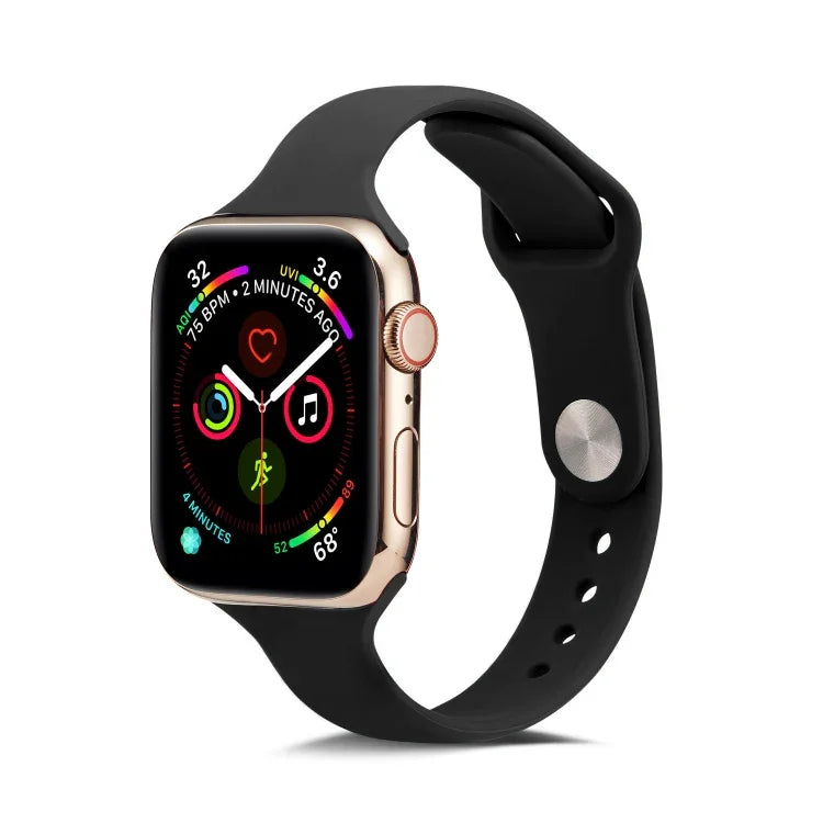 Thin Silicone Replacement Wrist Strap Watchband, For Apple Watch 5/4 44mm & 3/2/1 42mm, For Apple Watch 5/4 40mm & 3/2/1 38mm