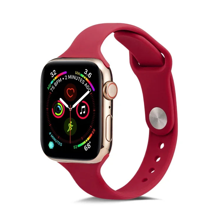 Thin Silicone Replacement Wrist Strap Watchband, For Apple Watch 5/4 44mm & 3/2/1 42mm, For Apple Watch 5/4 40mm & 3/2/1 38mm