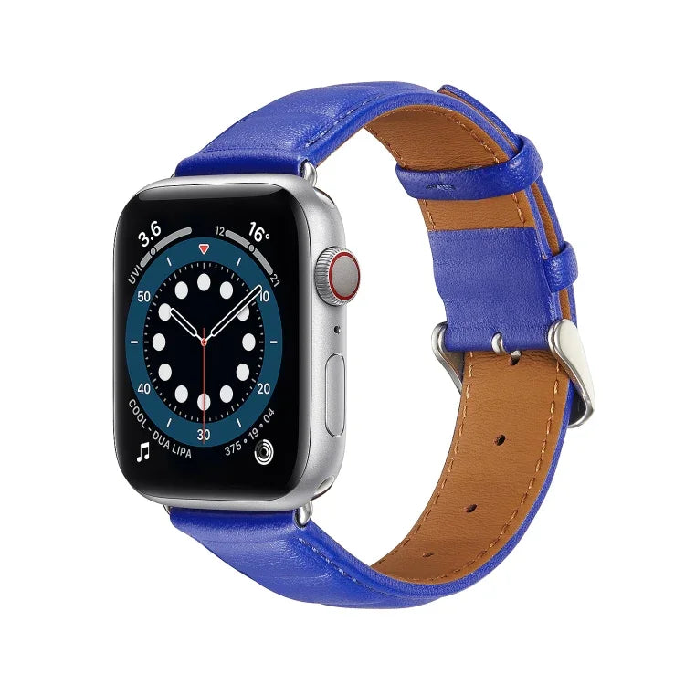 Genuine Leather Watch Band, For Apple Watch Ultra 49mm / Series 8&7 45mm / SE 2&6&SE&5&4 44mm / 3&2&1 42mm, For Apple Watch Series 8&7 41mm / SE 2&6&SE&5&4 40mm / 3&2&1 38mm