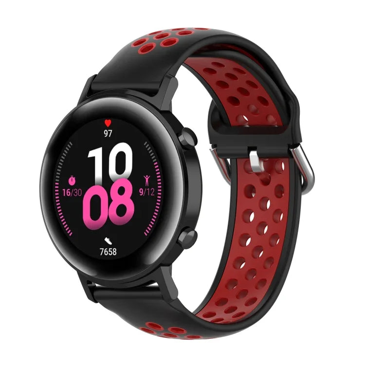 20mm Clasp Two Color Sport Wrist Strap Watchband, For Huawei Watch GT2 42MM, For Galaxy Watch Active2 / Active