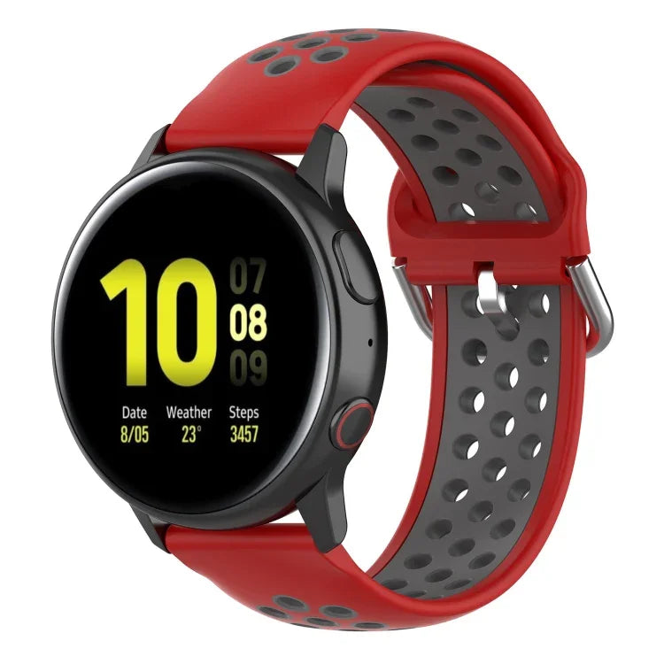 20mm Clasp Two Color Sport Wrist Strap Watchband, For Huawei Watch GT2 42MM, For Galaxy Watch Active2 / Active