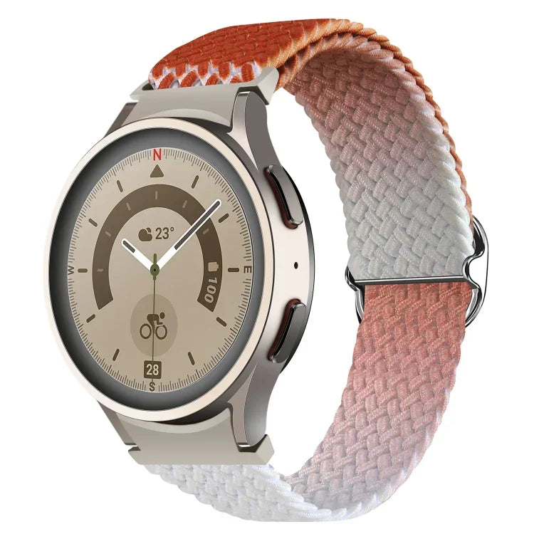 For Samsung Galaxy Watch 5 / Watch 5 Pro / Watch 4 Weave Gradient Color Watch Band