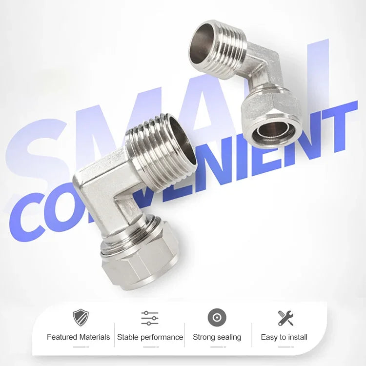 LAIZE Nickel Plated Copper Trachea Quick Fitting Twist Elbow Lock Female Connector, FL8-03, FL8-04, FL10-03, FL10-04, FL12-02, FL12-03, FL12-04