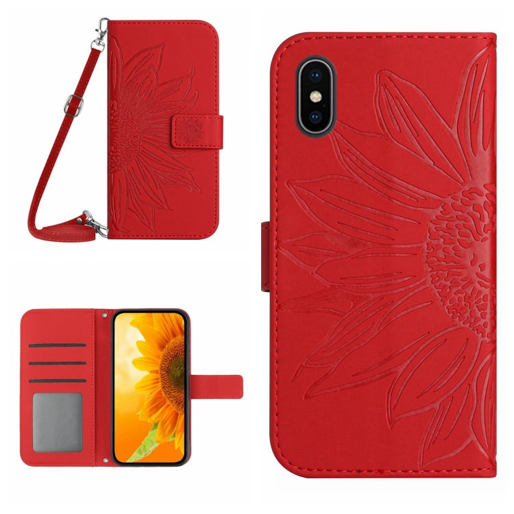 Skin Feel Sun Flower Pattern Flip Leather Phone Case, For iPhone XS Max