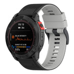 Two-color Silicone Watch Band, For Garmin Fenix 7, For Garmin Fenix 7X
