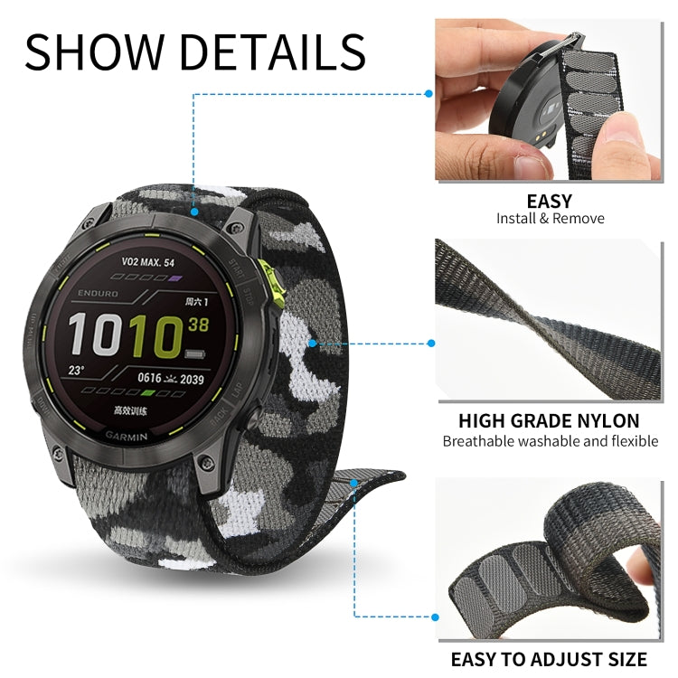 Hook And Loop Fastener Nylon Watch Band, For Garmin Fenix 7, For Garmin Fenix 7X