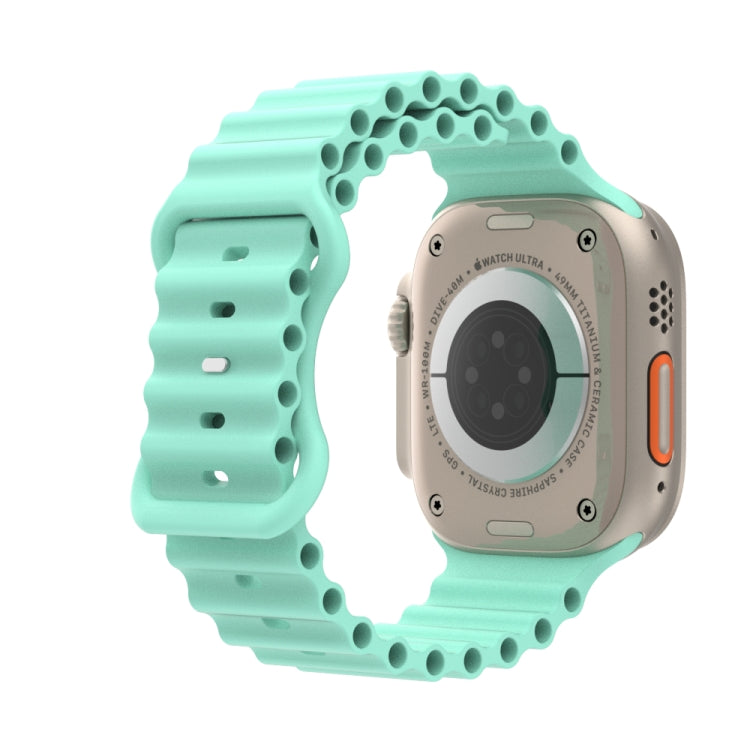 Ocean Style Silicone Watch Band, For Apple Watch Ultra 49mm / Series 8&7 45mm / SE 2&6&SE&5&4 44mm / 3&2&1 42mm, For Apple Watch Series 8&7 41mm / SE 2&6&SE&5&4 40mm / 3&2&1 38mm