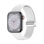 Folding Buckle Silicone Watch Band, For Apple Watch Ultra 49mm, For Apple Watch Series 8&7 45mm / SE 2&6&SE&5&4 44mm / 3&2&1 42mm