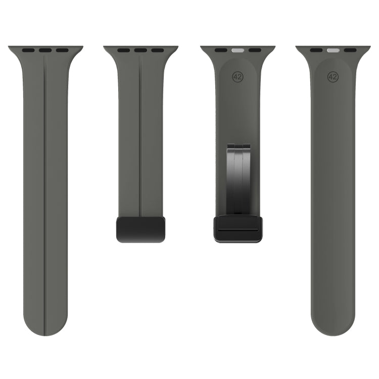 Solid Color Silicone Watch Band, For Apple Watch Series 8&7 41mm / SE 2&6&SE&5&4 40mm / 3&2&1 38mm, For Apple Watch Ultra 49mm / Series 8&7 45mm / SE 2&6&SE&5&4 44mm