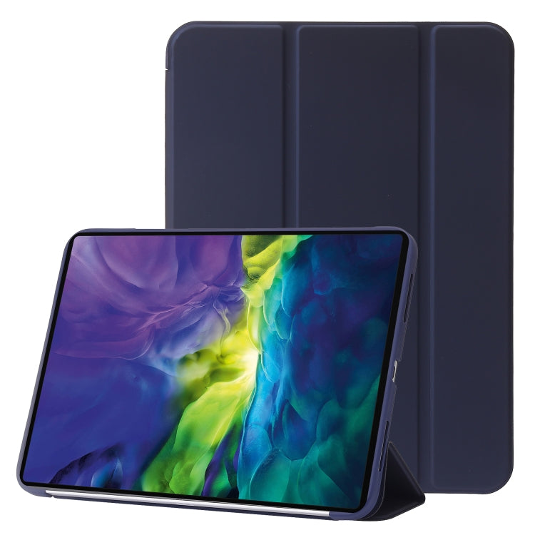 Three-folding Holder Honeycomb Silicone + PU Smart Leather Tablet Case, For iPad 10th Gen 10.9 2022