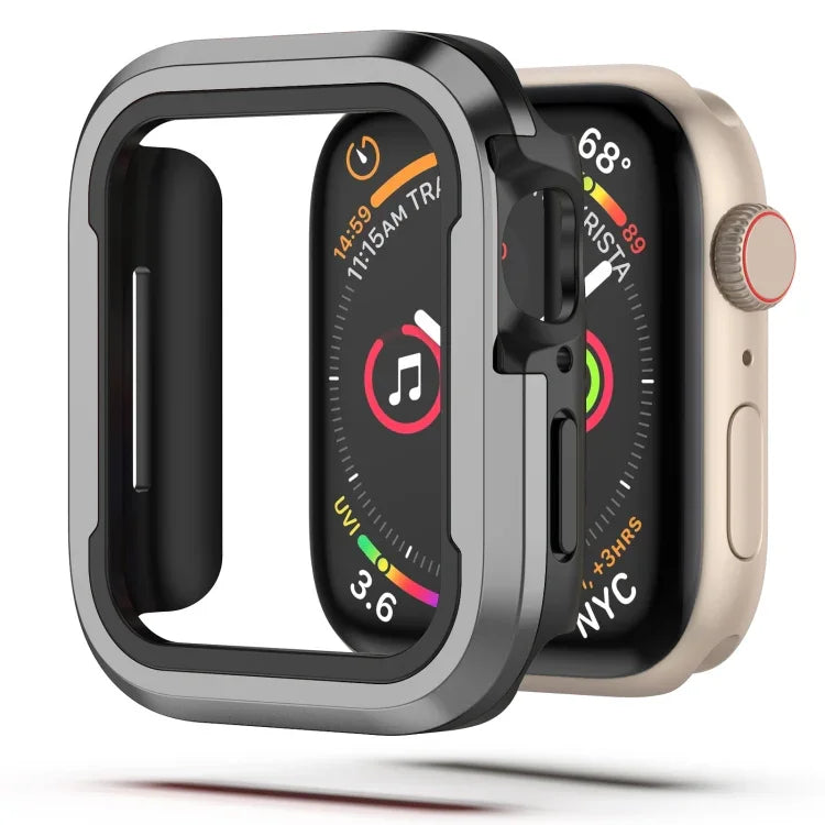 Aluminum alloy and TPU Apple Watch protective case for models including Apple Watch Ultra and Series 9, 8, 7, 6, 5, 4, SE.