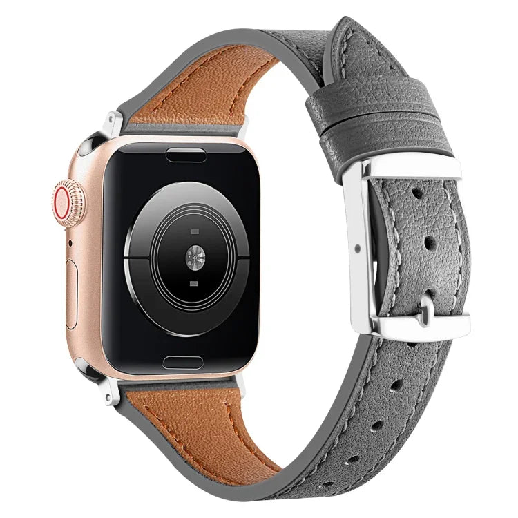 Genuine Leather Breathable Watch Band For Apple Watch, Series 8&7 45mm / SE 2&6&SE&5&4 44mm / 3&2&1 42mm, Series 8&7 41mm / SE 2&6&SE&5&4 40mm / 3&2&1 38mm