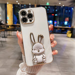 Plating Rabbit Holder Phone Case, For iPhone 14, For iPhone 14 Plus, For iPhone 14 Pro, For iPhone 14 Pro Max, For iPhone 13, For iPhone 13 Pro