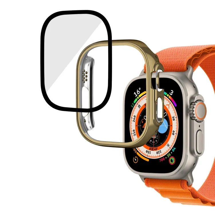 Plating Gloss PC Tempered Glass Integral Watch Case, For Apple Watch Ultra 3 / 2 / 1 49mm