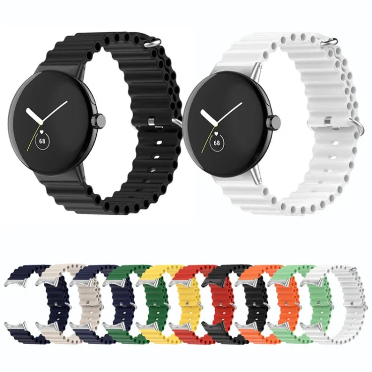 Ocean Silicone Watch Band, For Google Pixel Watch 4 / 3 / 2 / 1 41mm
