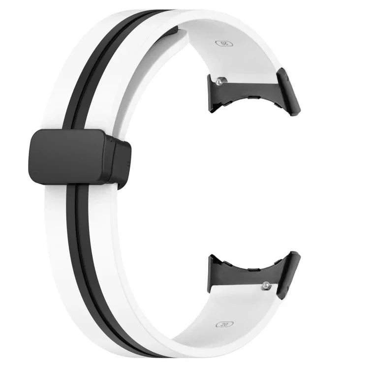 Two-color Folding Buckle Silicone Watch Band, For Google Pixel Watch 4 / 3 / 2 / 1 41mm