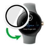 Frosted PC Frame Tempered Film Integrated Watch Protective Case, For Google Pixel Watch