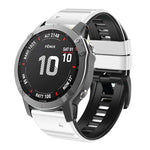 Two-Color Silicone Watch Band, For Garmin Fenix 7X / 6X / 5X 26mm