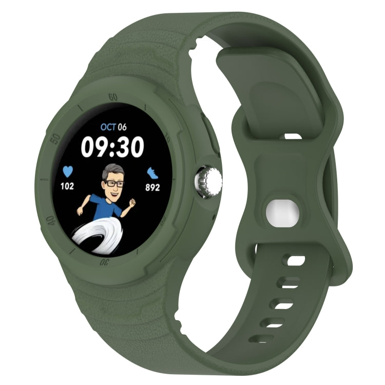 Leather Texture Silicone Integrated Watch Band, For Google Pixel Watch
