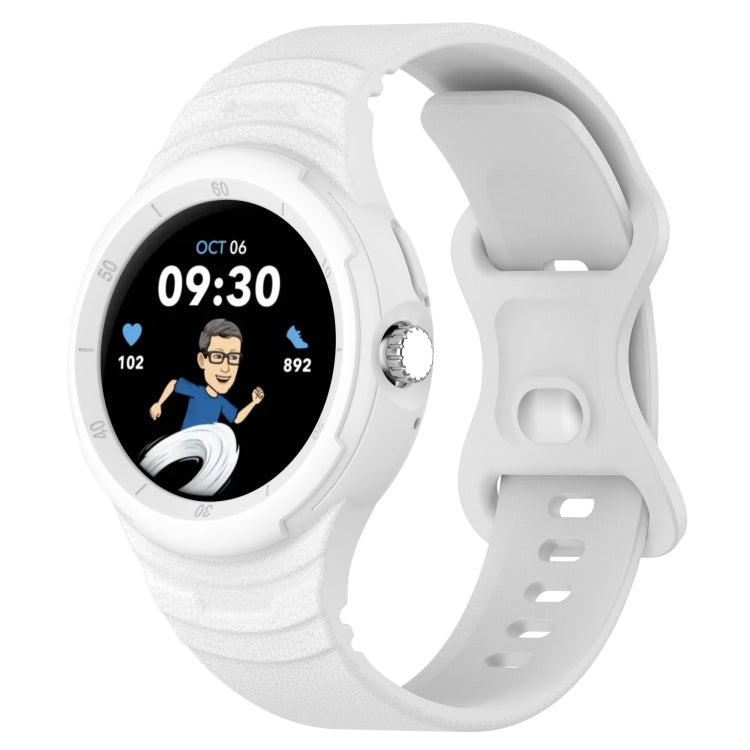 Leather Texture Silicone Integrated Watch Band, For Google Pixel Watch