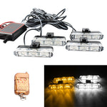 4 in 1 Car 12LEDs Grille Flash Lights Warning Lights with Wireless Remote Control, Red, Red White, Red Blue, Yellow, Yellow White, Blue, Blue White, White