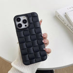 3D Cube Weave Texture Skin Feel Phone Case, For iPhone 14 Plus, For iPhone 13 Pro Max, For iPhone 13 Pro