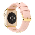 Single Row Riveted Genuine Leather Watch Band, For Apple Watch Series 8&7 45mm, For Apple Watch Series 8&7 41mm