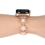 Flower Bracelet Metal Watch Band, For Apple Watch Series 8&7 45mm, For Apple Watch Series 8&7 41mm