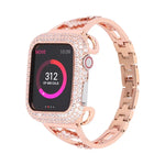 Zircon Metal Copper Watch Band, For Apple Watch Ultra 49mm / Series 8&7 45mm / SE 2&6&SE&5&4 44mm / 3&2&1 42mm, For Apple Watch Series 8&7 41mm / SE 2&6&SE&5&4 40mm / 3&2&1 38mm