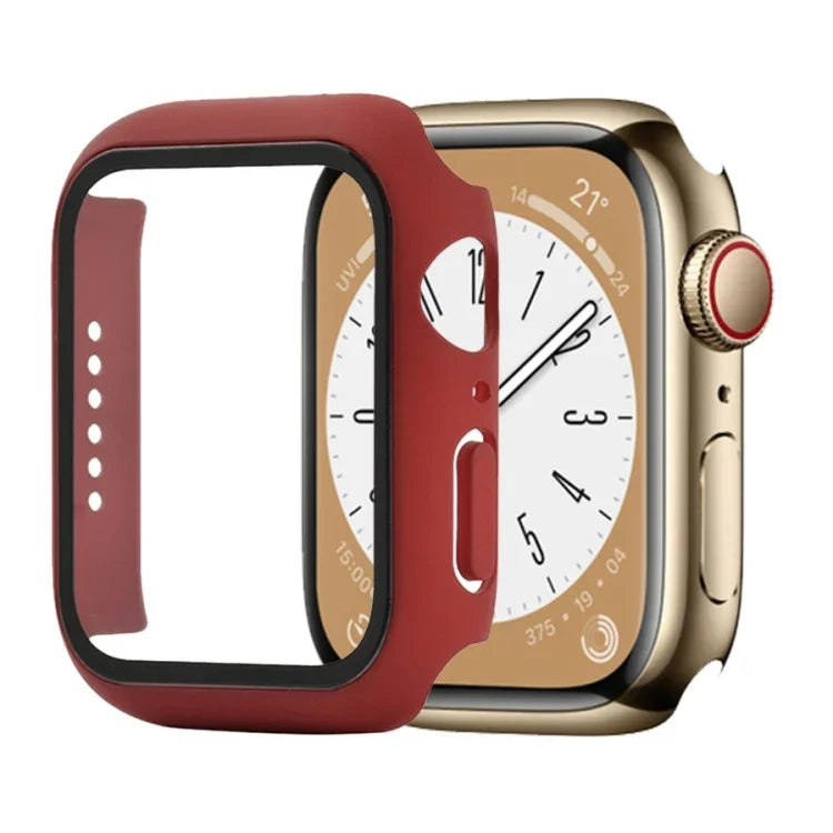 Shockproof PC+Tempered Glass Watch Protective Case, For Apple Watch Series 9 / 8 / 7 41mm, For Apple Watch Series 9 / 8 / 7 45mm