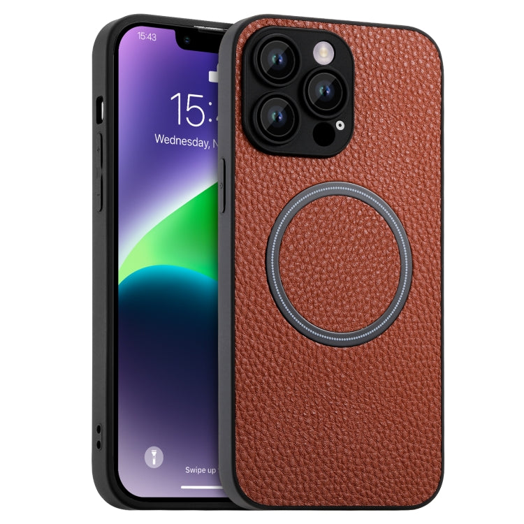 Skin Feel Litchi Texture MagSafe Magnetic Phone Case, For iPhone 14, For iPhone 14 Plus, For iPhone 14 Pro, For iPhone 14 Pro Max, For iPhone 13, For iPhone 13 Pro, For iPhone 13 Pro Max, For iPhone 12, For iPhone 12 Pro, For iPhone 12 Pro Max         ...