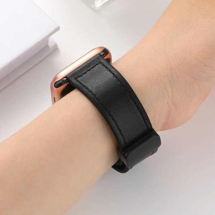 Magnetic Folding Silicone Leather Watch Band, For Apple Watch Series 8&7 41mm