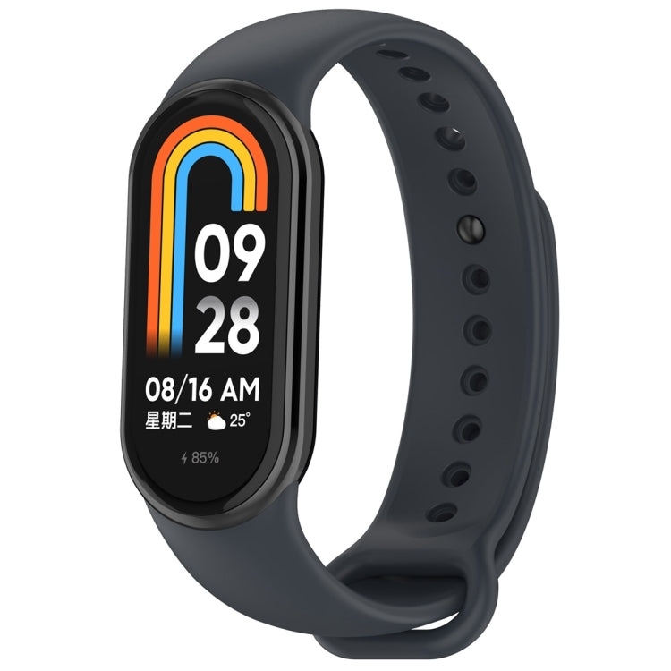 Solid Color Stainless Steel Plug Replacement Watch Band, For Xiaomi Mi Band 8