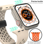 Magnetic Clasp Silicone Watch Band, For Apple Watch Series 8&7 41mm, For Apple Watch Series 8&7 45mm