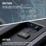 THT-020-2+ USB + USB-C / Type-C Wired to Wireless Carplay Adapter for Android Smartphone, THT-020-2+