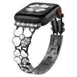 Petal Metal Diamond Watch Band, For Apple Watch SE 2023 44mm, For Apple Watch Ultra 49mm, For Apple Watch 8 41mm, For Apple Watch 8 45mm, For Apple Watch 7 41mm, For Apple Watch 7 45mm, For Apple Watch SE 2023 40mm, For Apple Watch SE 2022 40mm        ...