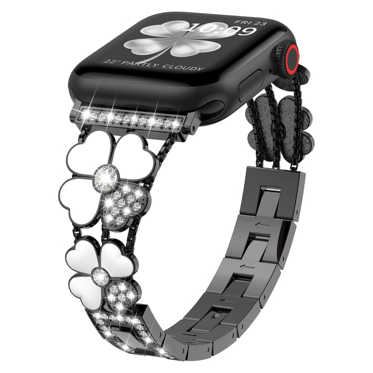 Petal Metal Diamond Watch Band, For Apple Watch SE 40mm, For Apple Watch SE 44mm, For Apple Watch 6 40mm, For Apple Watch 6 44mm, For Apple Watch Ultra 2 49mm, For Apple Watch 5 40mm, For Apple Watch 5 44mm, For Apple Watch 4 40mm, For Apple Watch 4 44mm